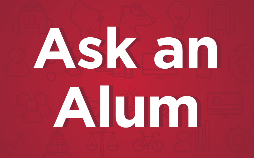 Ask an Alumni with red background
