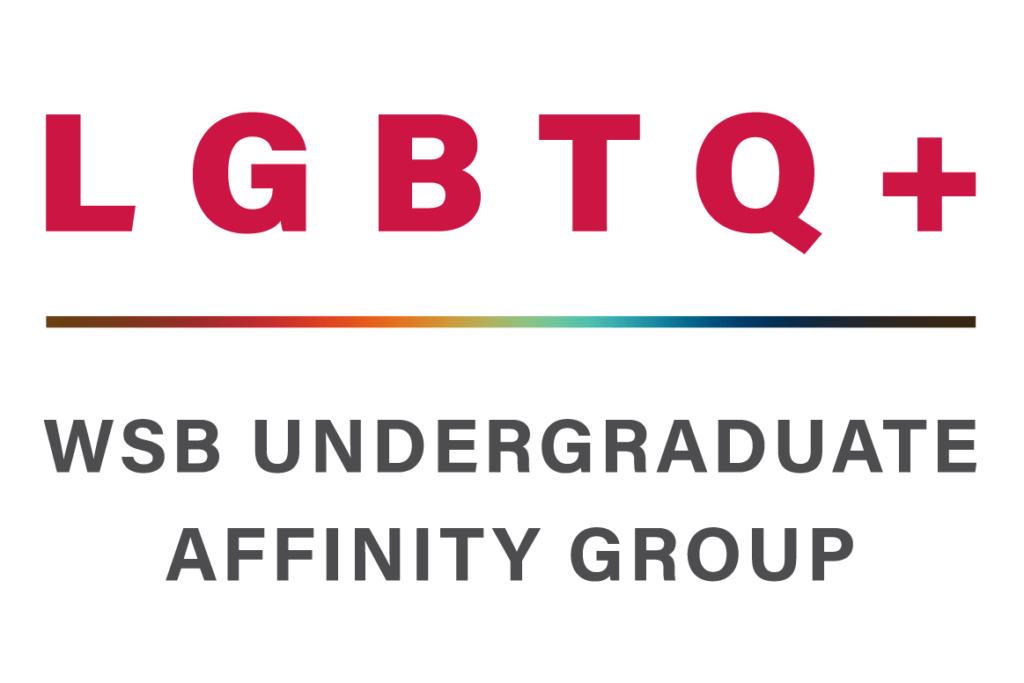 Logo for "LGBTQ+", WSB Undergraduate Affinity Group