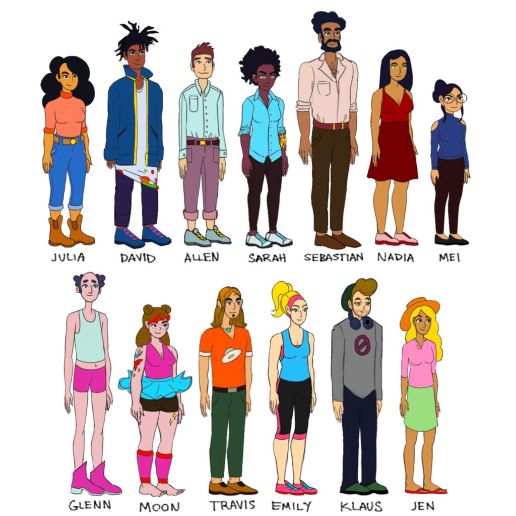 Illustration of multiple diverse people