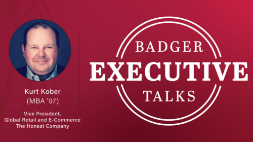 Kurt Kober headshot and Badger Executive Talks logo