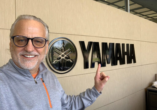 David Jewell with Yamaha sign