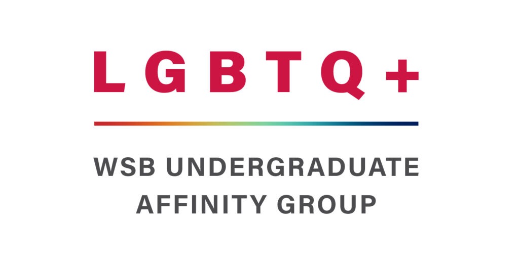 Logo for "LGBTQ+", WSB Undergraduate Affinity Group