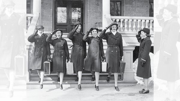 Six female students doing a salute posing for the picture
