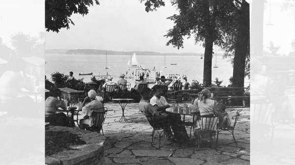 People sitting at tables on the Memorial Union Terrace