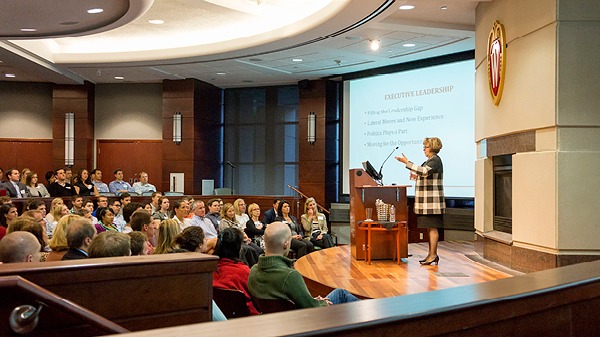 Donna Katen-Bahensky talking at M. Keith Weikel Leadership Speaker Series