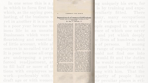 'Impressions of a Commerce Girl Graduate' article by Mary McNulty