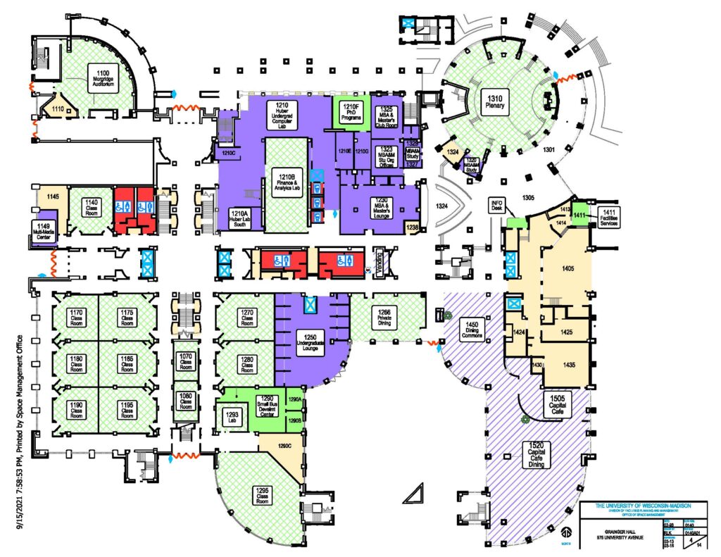 Map of Grainger Hall Floor Level 1
