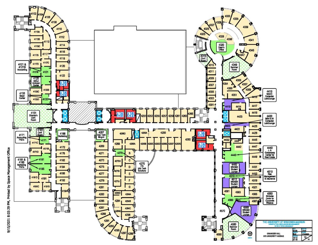 Map of Grainger Hall Floor Level 4