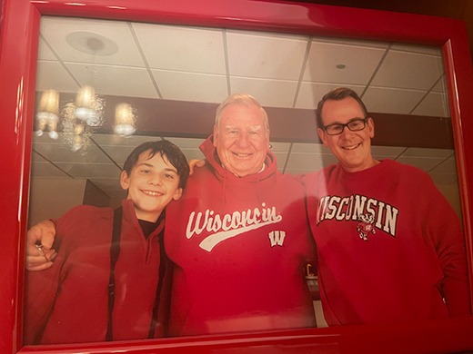 Charlie with his family, part of four generations of Wisconsin Badgers.