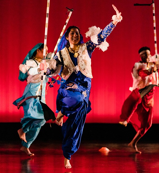 Riyana dancing with Wisconsin's School of Bhangra