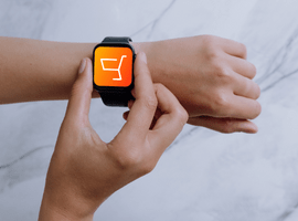 Online shopper using their smart watch