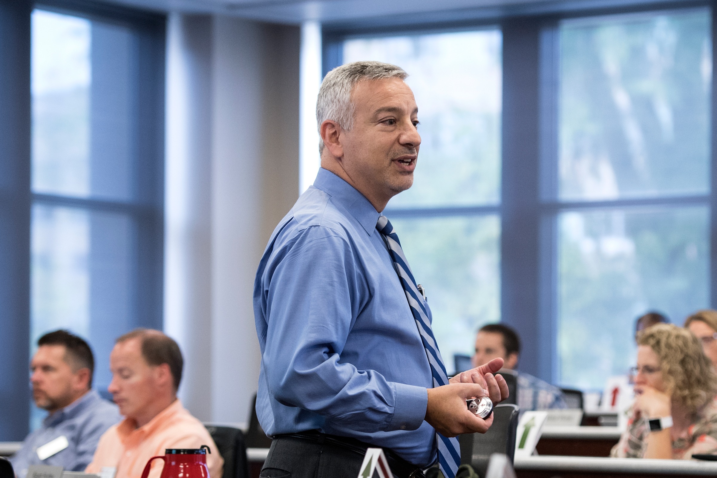 A man teaching a class