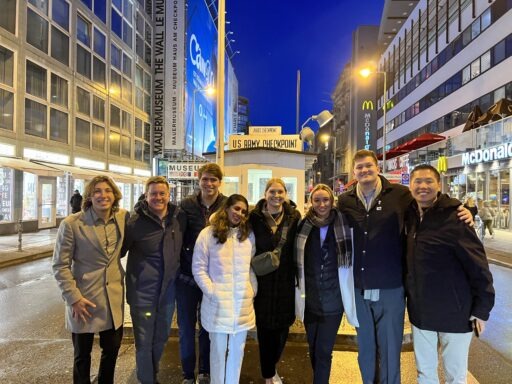 The group at Checkpoint Charlie