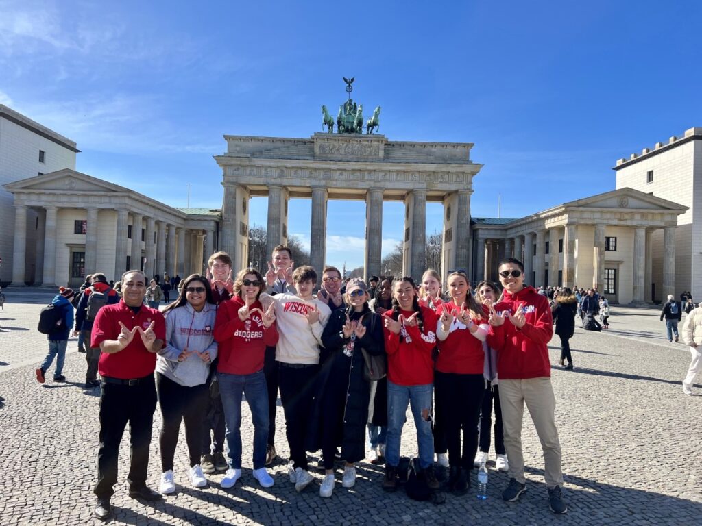 The group in front of Brandenburg Gate