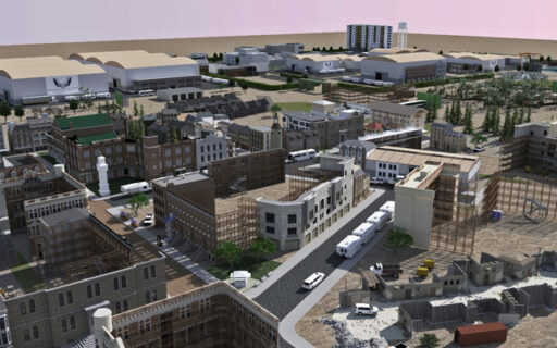 Virtual model of a city block
