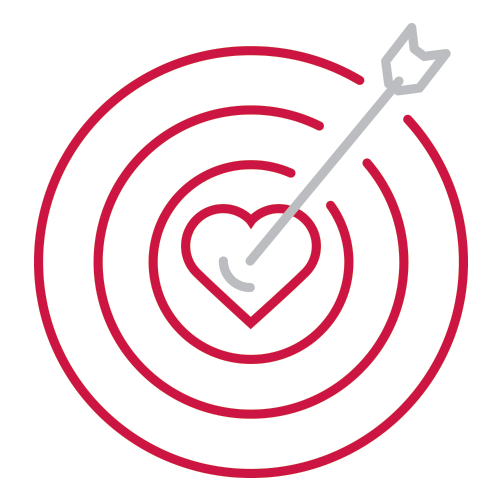 icon of bullseye with heart in the center