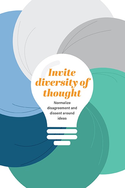 Light bulb for Invite diversity of thought key learning