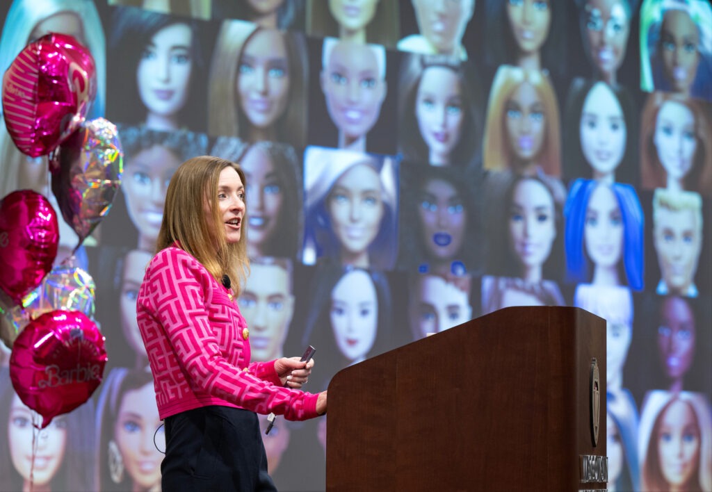 Aimee London gives a presentation at Grainger Hall