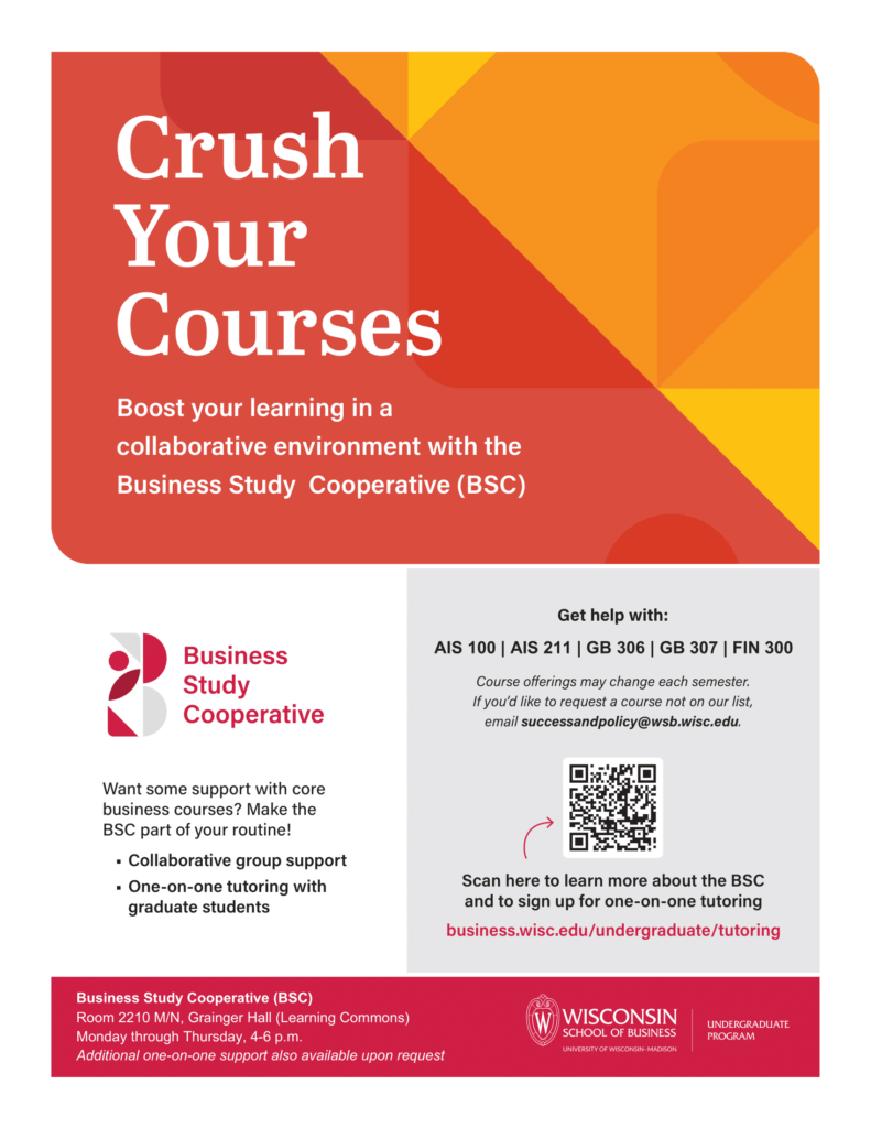  Crush your courses. Boost your learning in a collaborative environment with the Business Study Cooperative.