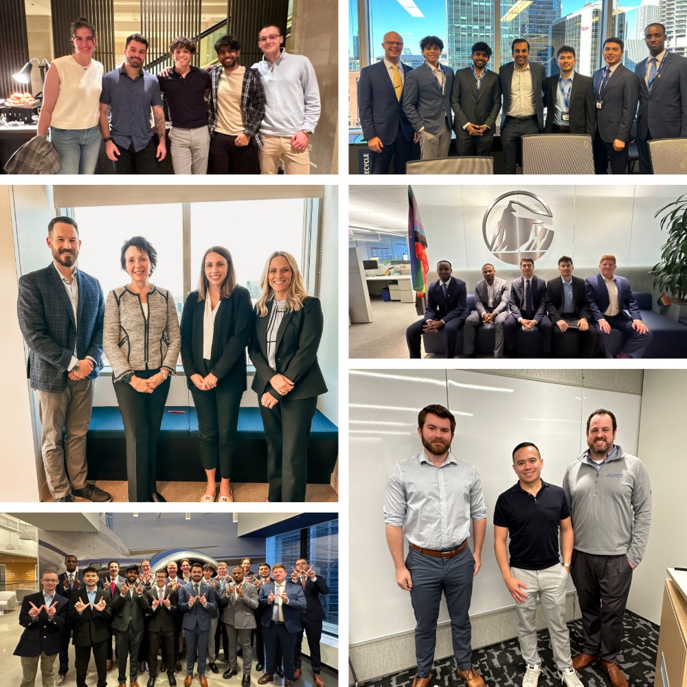 Collage of Career Trek pictures at company visits