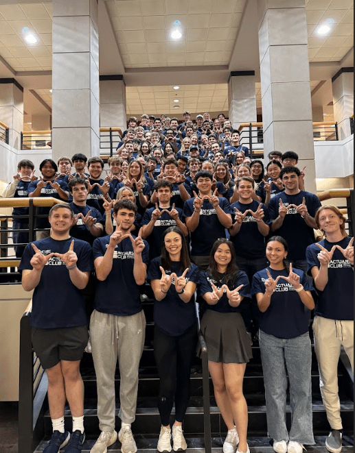 Actuarial Club students in group photo in Grainger Hall.