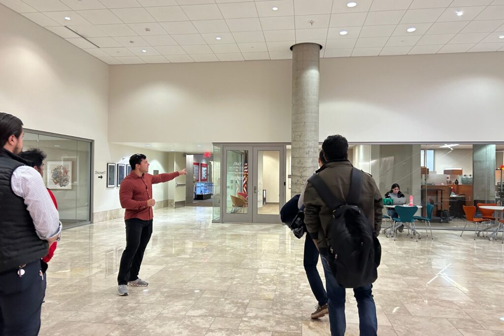 Andrew Hanus leads tour of Discovery Building