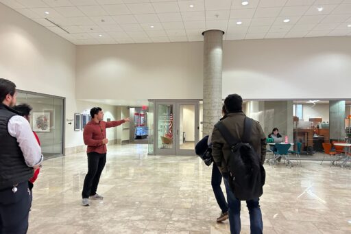 Andrew Hanus leads tour of Discovery Building