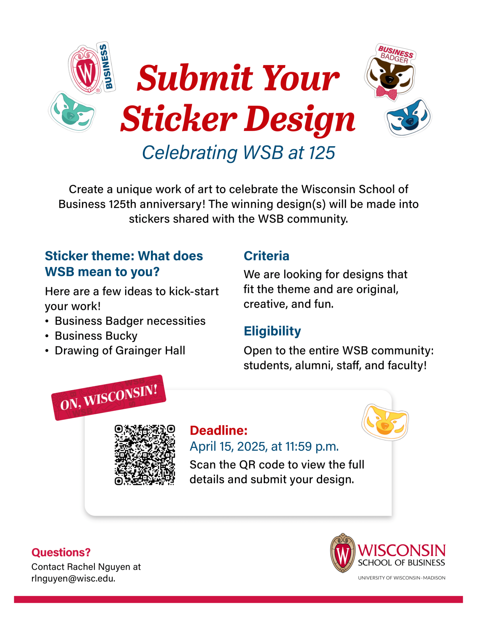 Submit Sticker Submit Your Sticker Design: Celebrating WSB at 125 | Wisconsin School ...