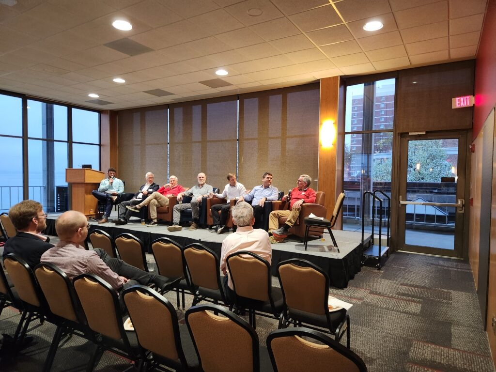 Panelists and real estate club presidents on stage