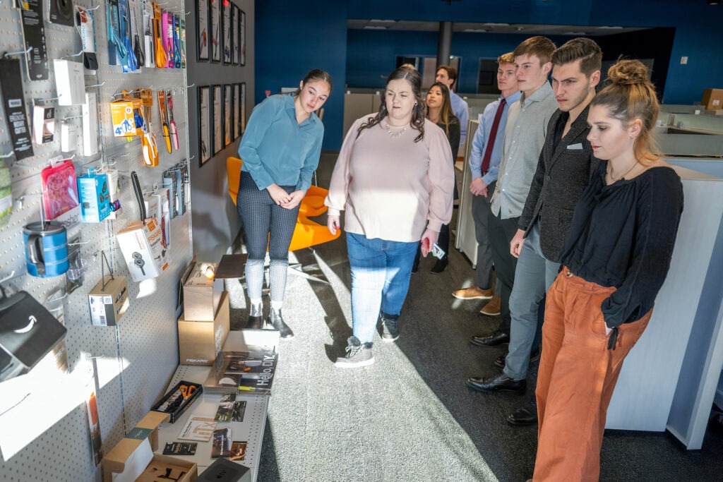 Students in office