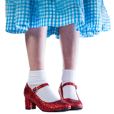 Ruby red slippers from The Wizard of Oz.