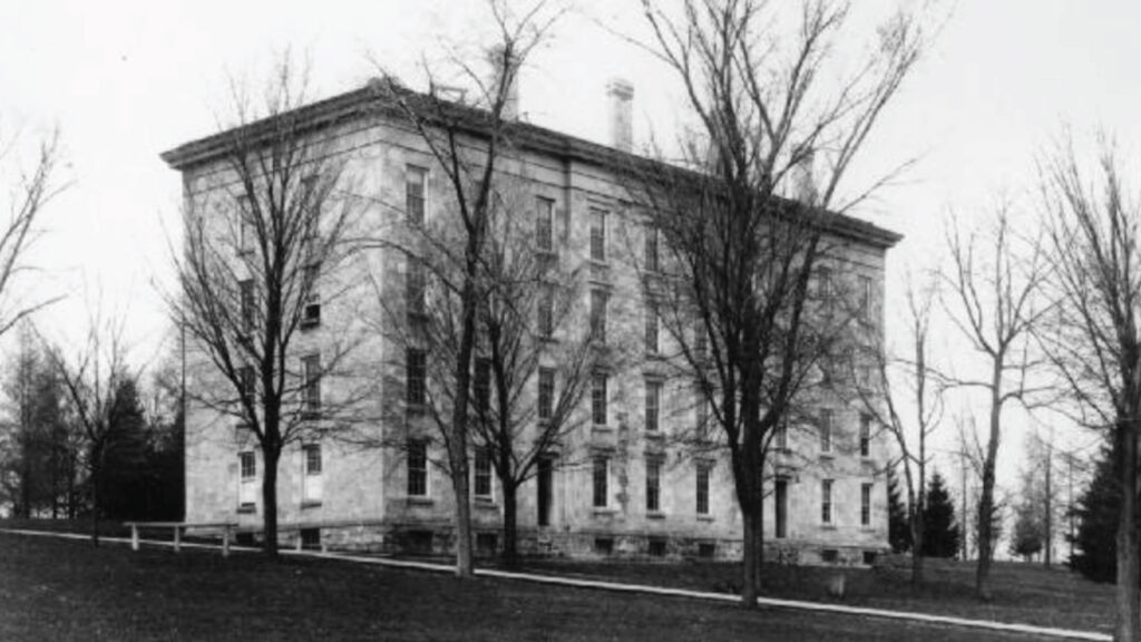 An exterior shot of UW–Madison's first building, North Hall.