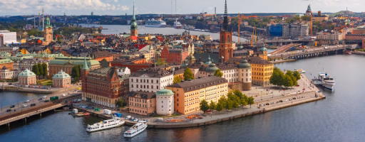 View of Sweden from a helicopter.