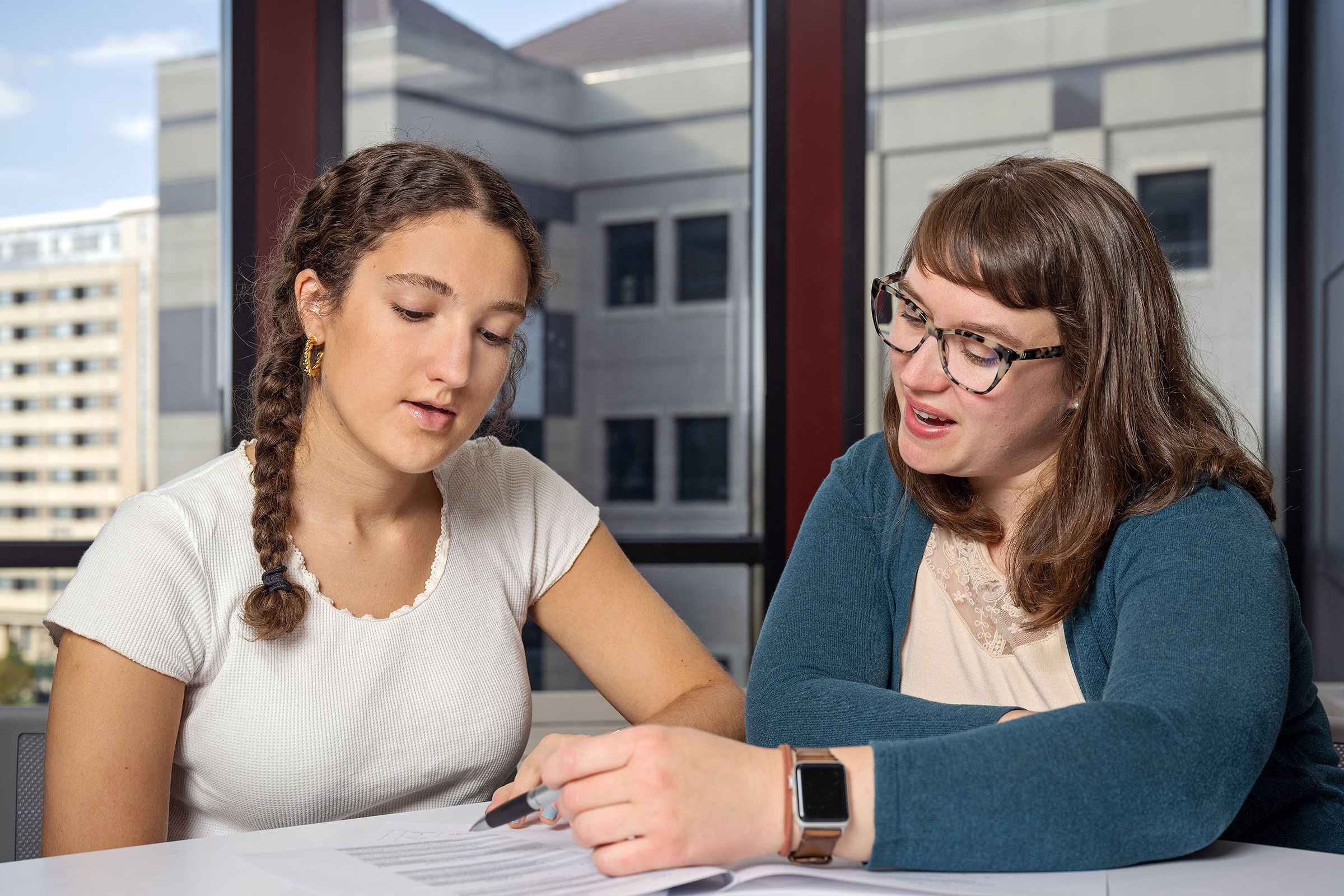 Student working with a coach.