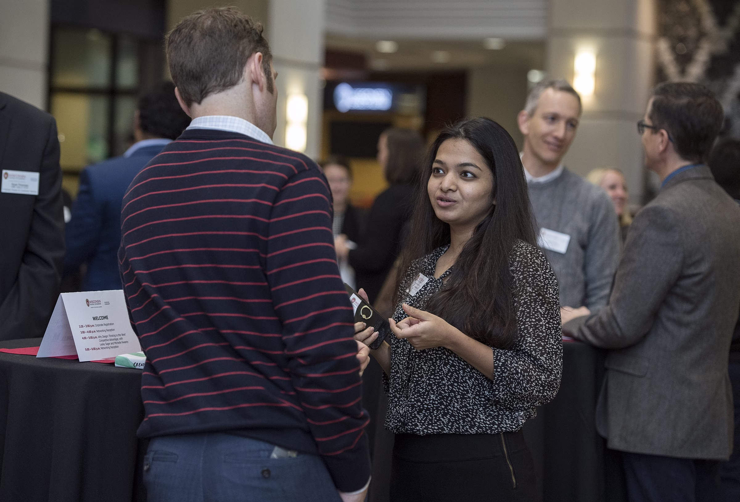 MBA students and alumni networks with various representatives during the annual Corporate Connections Social.
