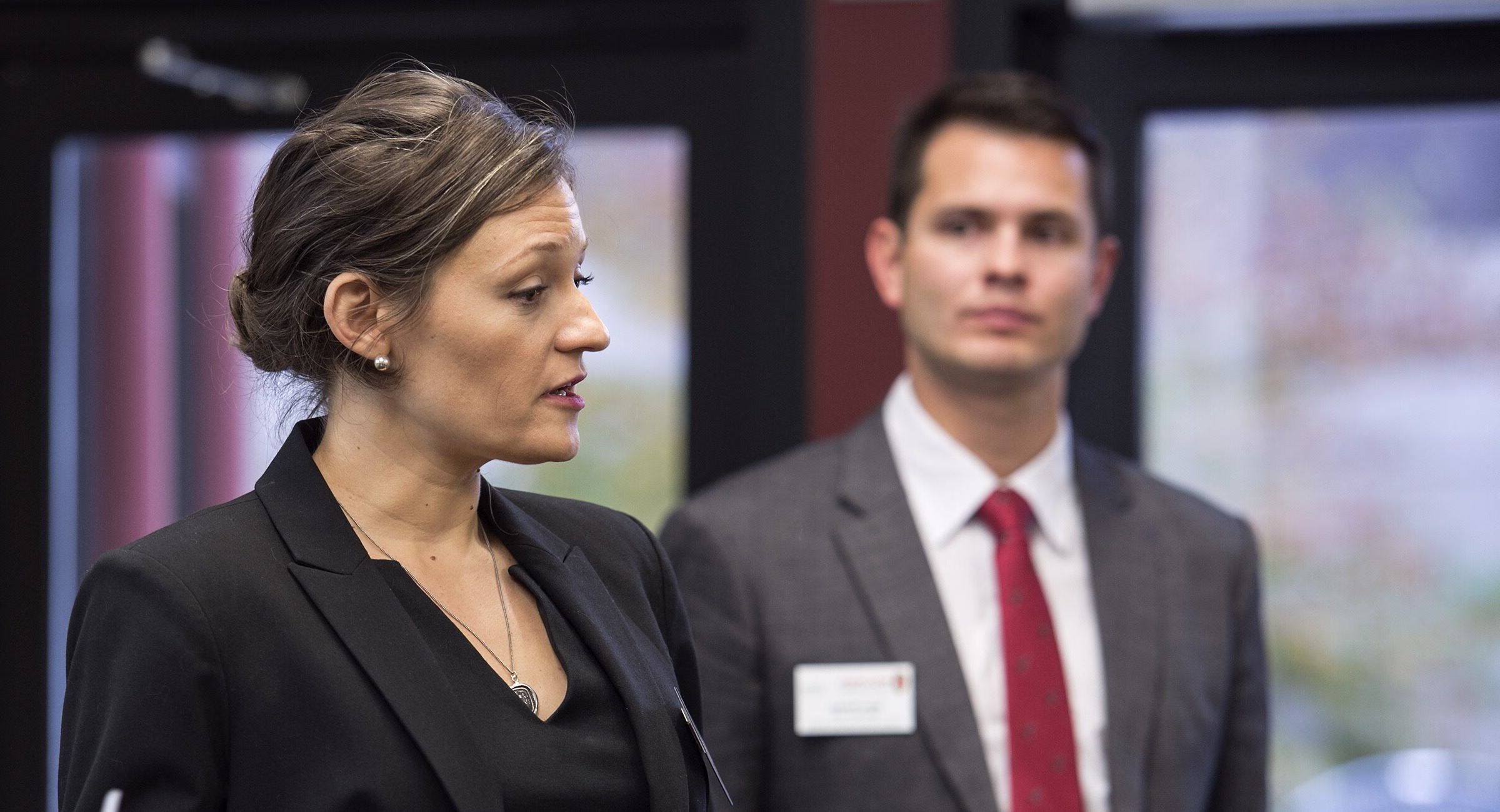 MBA students present a team project.