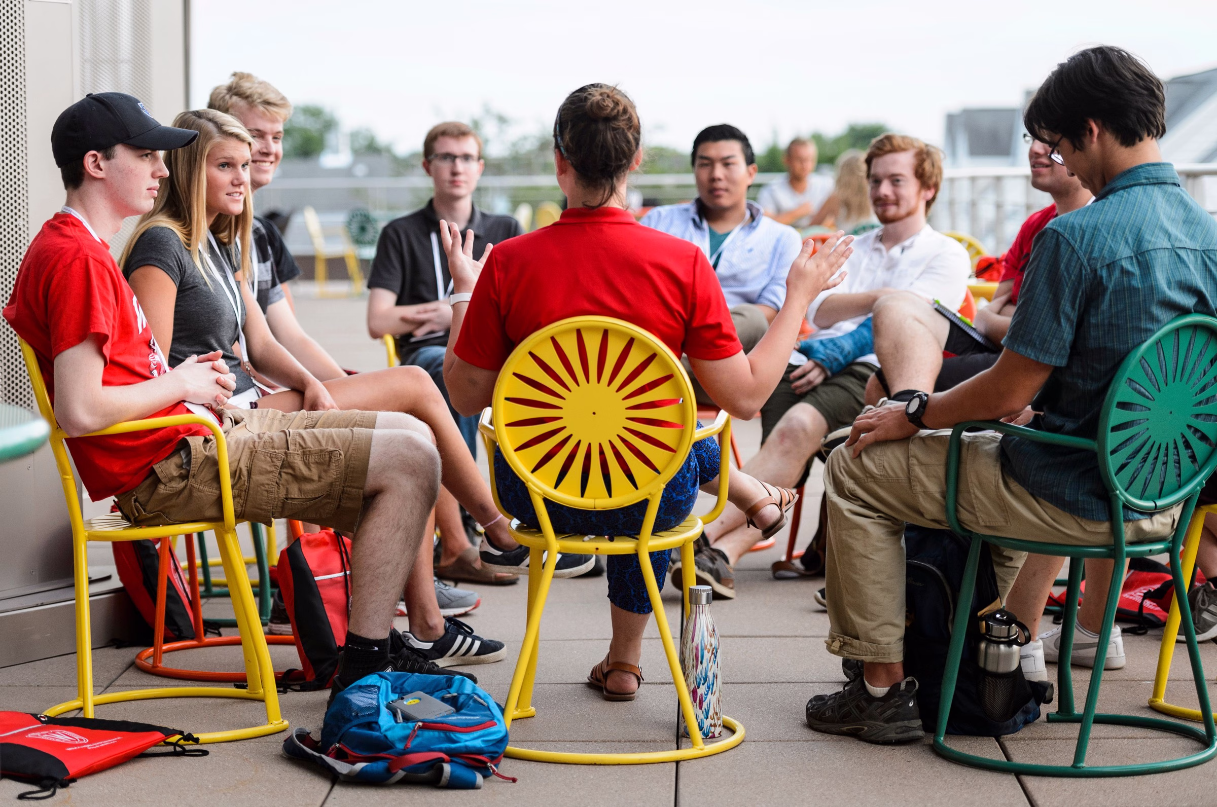 Group of students at orientation.