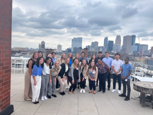 A group of students in Chicago on a career trek.
