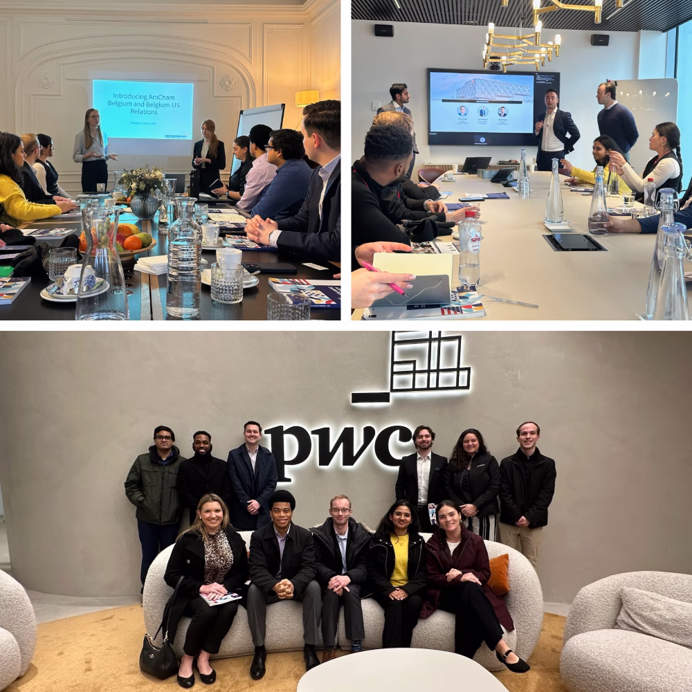 Collage of corporate visits with students