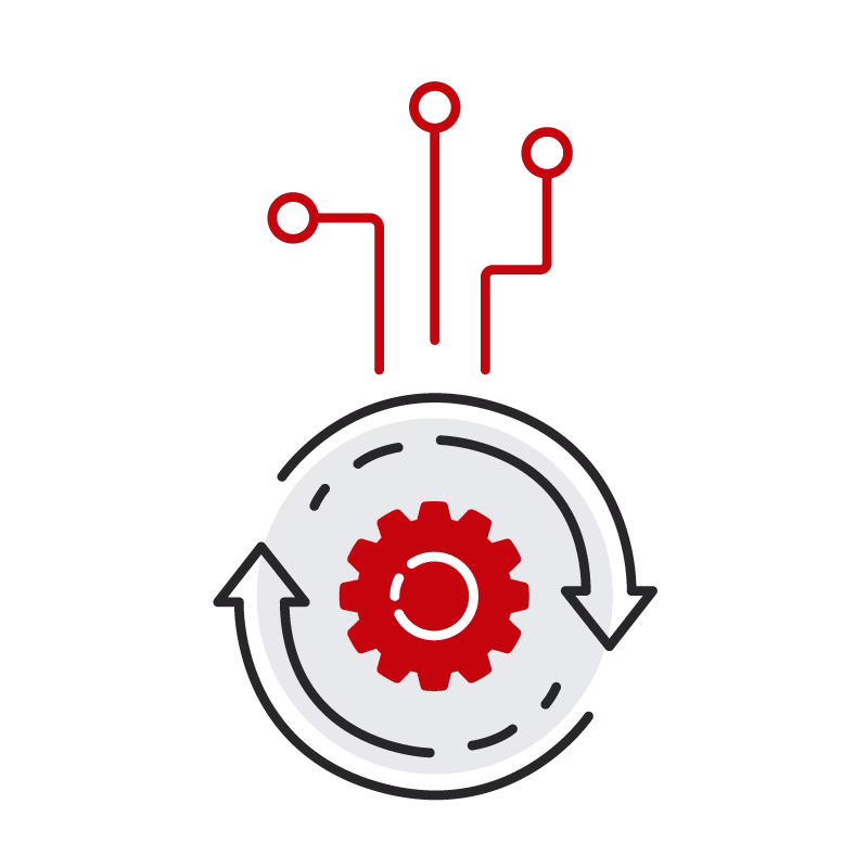 gear and circular arrows icon.