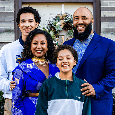 Deanna Singh with her husband and two children.