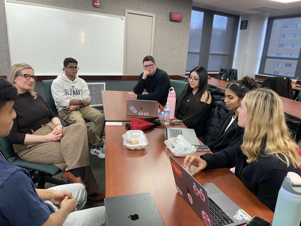 Sean Nelson, Ashley Storck, Sam Leary, Sarah Buszka, Grant Watkins, Michael Szewczyk, and Adhira Sunkara.