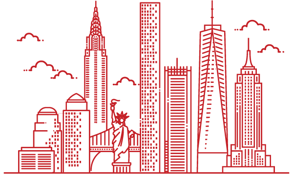 NYC skyline illustration.