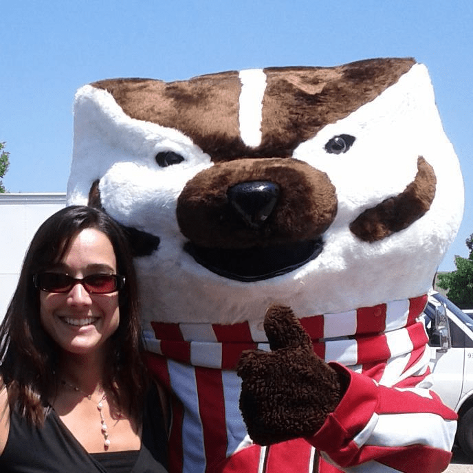 Laura Strong and Bucky Badger