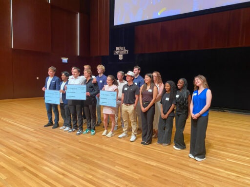 Marilyn O'Day at the DePaul University Pitch Competition with other Winners