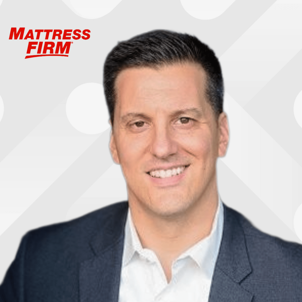 George Hanson Headshot with Mattress Firm Logo