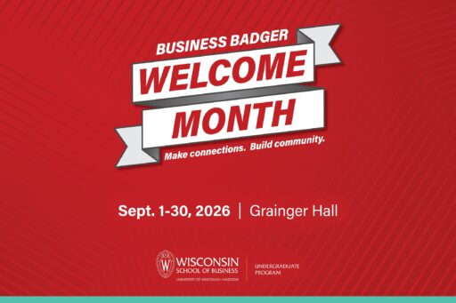 Header stating that Business Badger Welcome Month is September. 1-20, 2026.