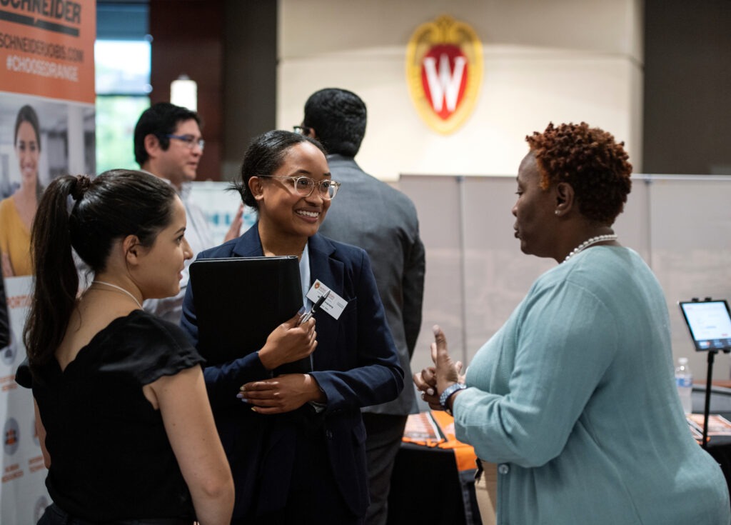 Students at career fair.