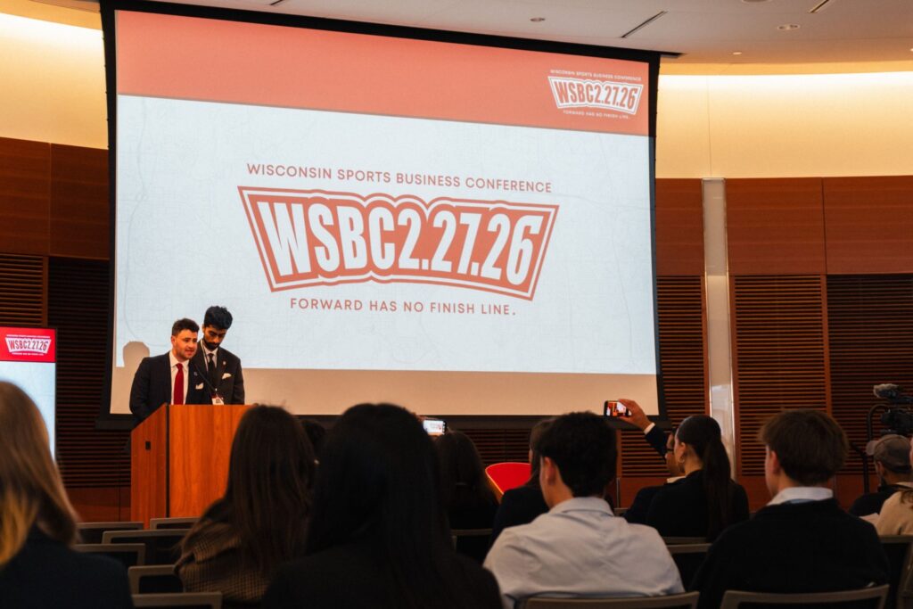 Jaxon Zemachson at the Wisconsin Sports Business Conference