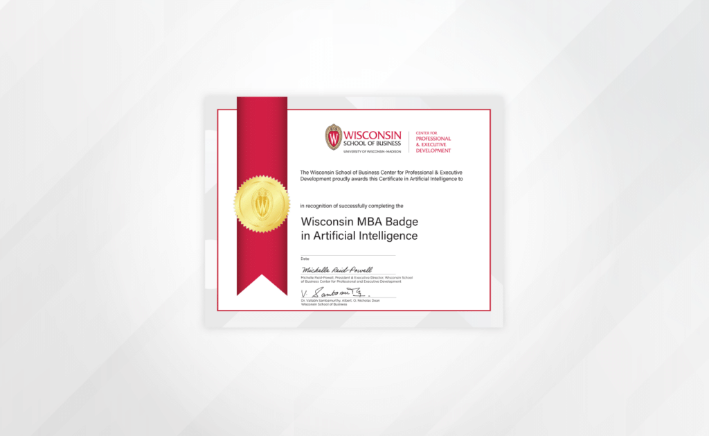 Certificate for AI Badge.